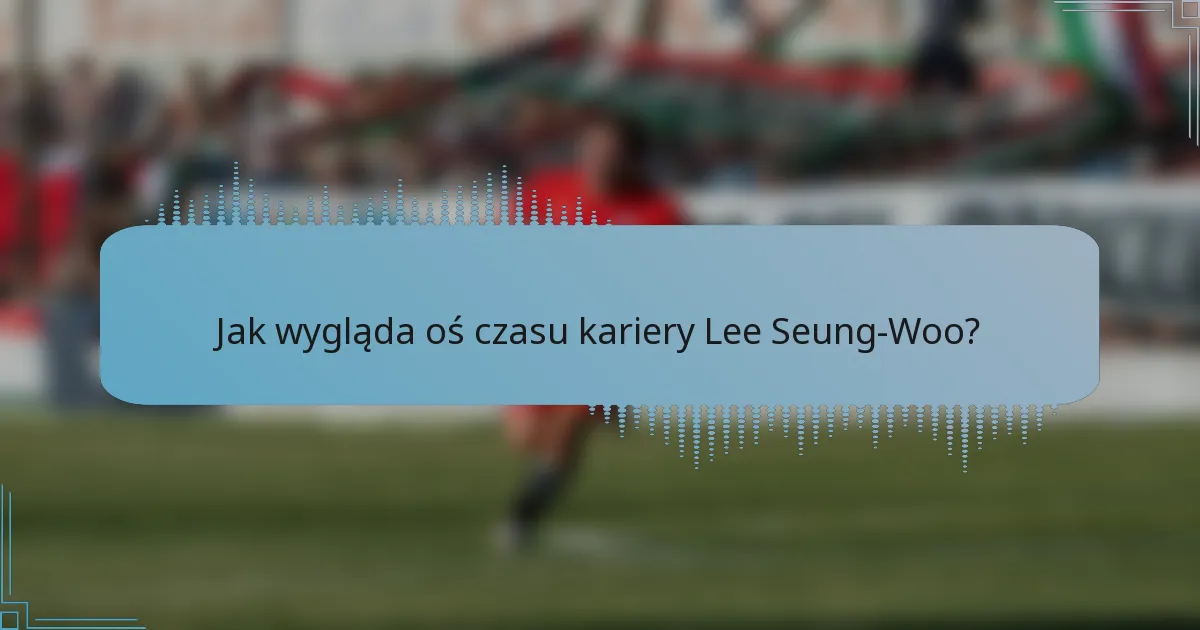 Jak wygląda oś czasu kariery Lee Seung-Woo?