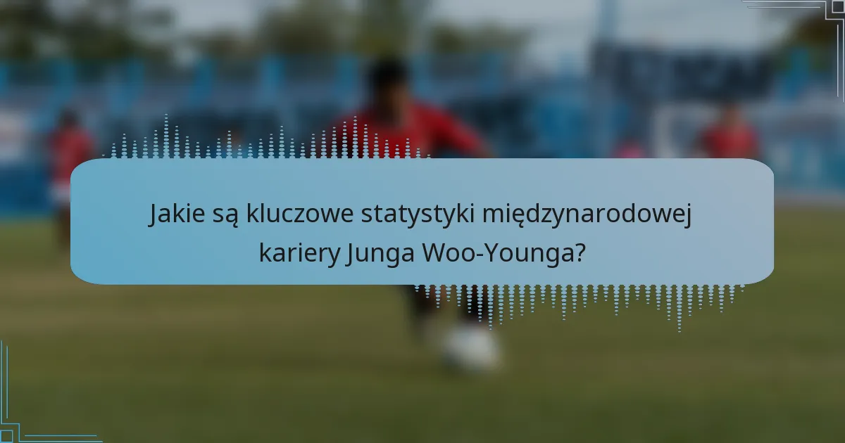 Jakie są kluczowe statystyki międzynarodowej kariery Junga Woo-Younga?