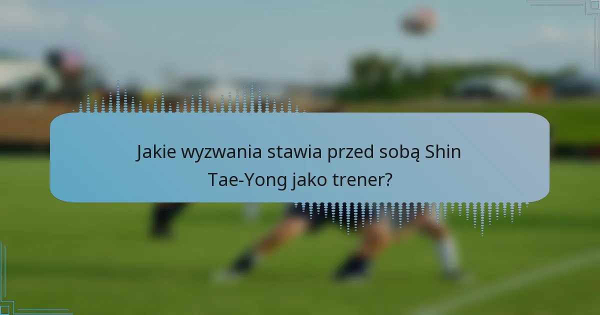 Jakie wyzwania stawia przed sobą Shin Tae-Yong jako trener?